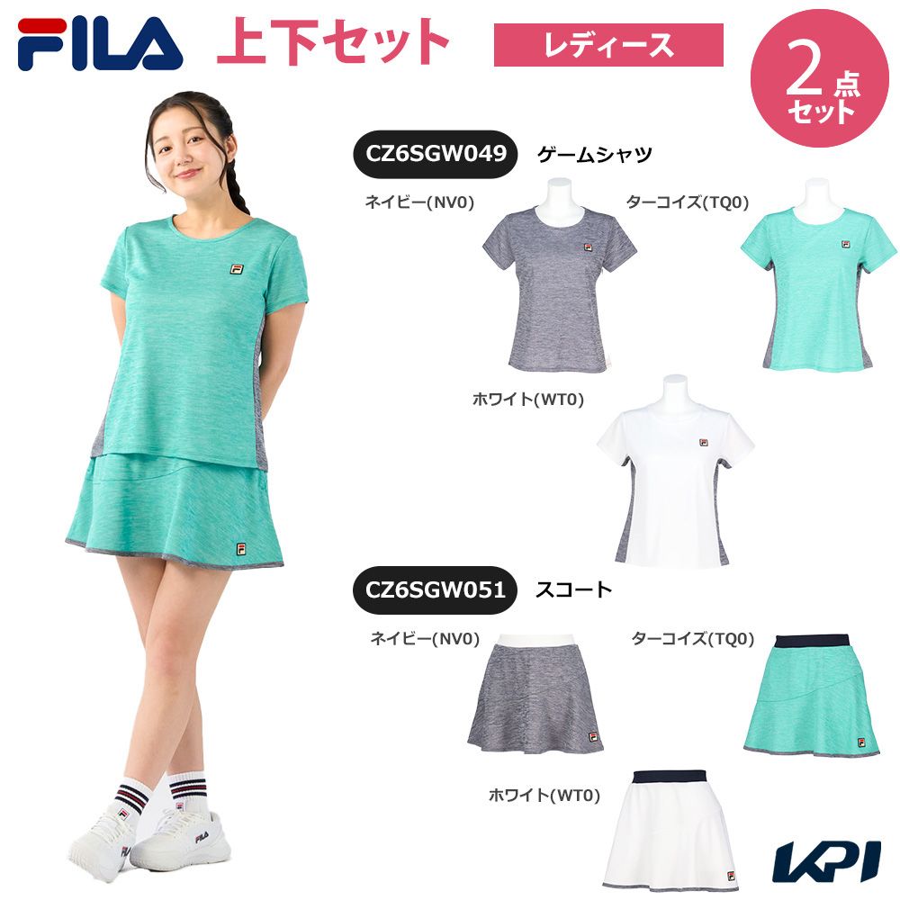 【上下セット】フィラ FILA テニスウェア レディース ゲームシャツ×スコート CZ6SGW049-CZ6SGW051 2026SS「タオル特典対象」
