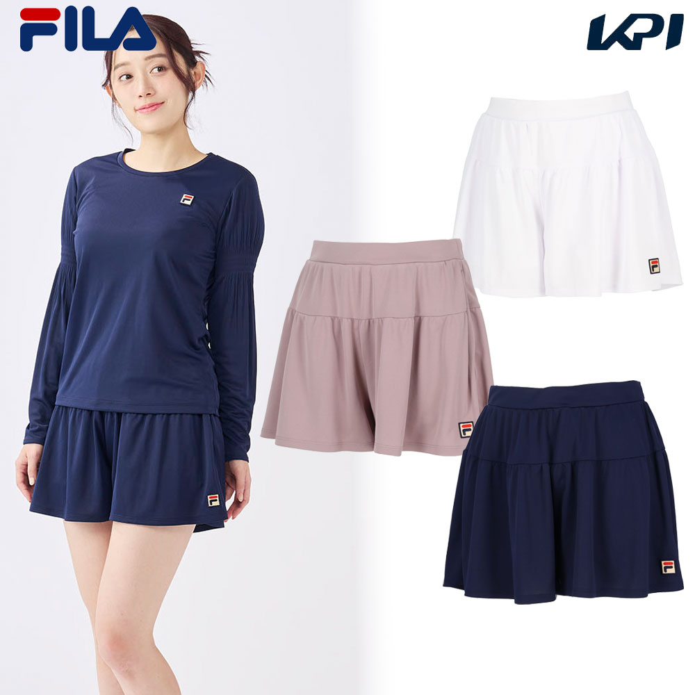【砂糖と塩】FILA　フィラ  キュロットパンツ 　М　ベージュ テニス】サッカーストライプ キュロットパンツ レディース|FILA