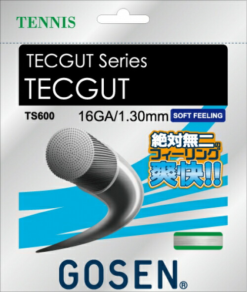 「■5張書き割り」GOSEN（ゴーセン）「テックガット16」ts600硬式庭球より糸（ガット）