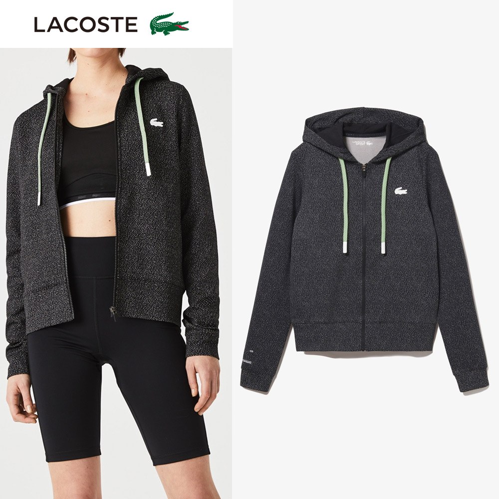 あす楽対応 ラコステ LACOSTE テニスウェア レディース ファットフードコードジップアップパーカ スウェット SF0762L-031 2022SS  即日出荷 流行に