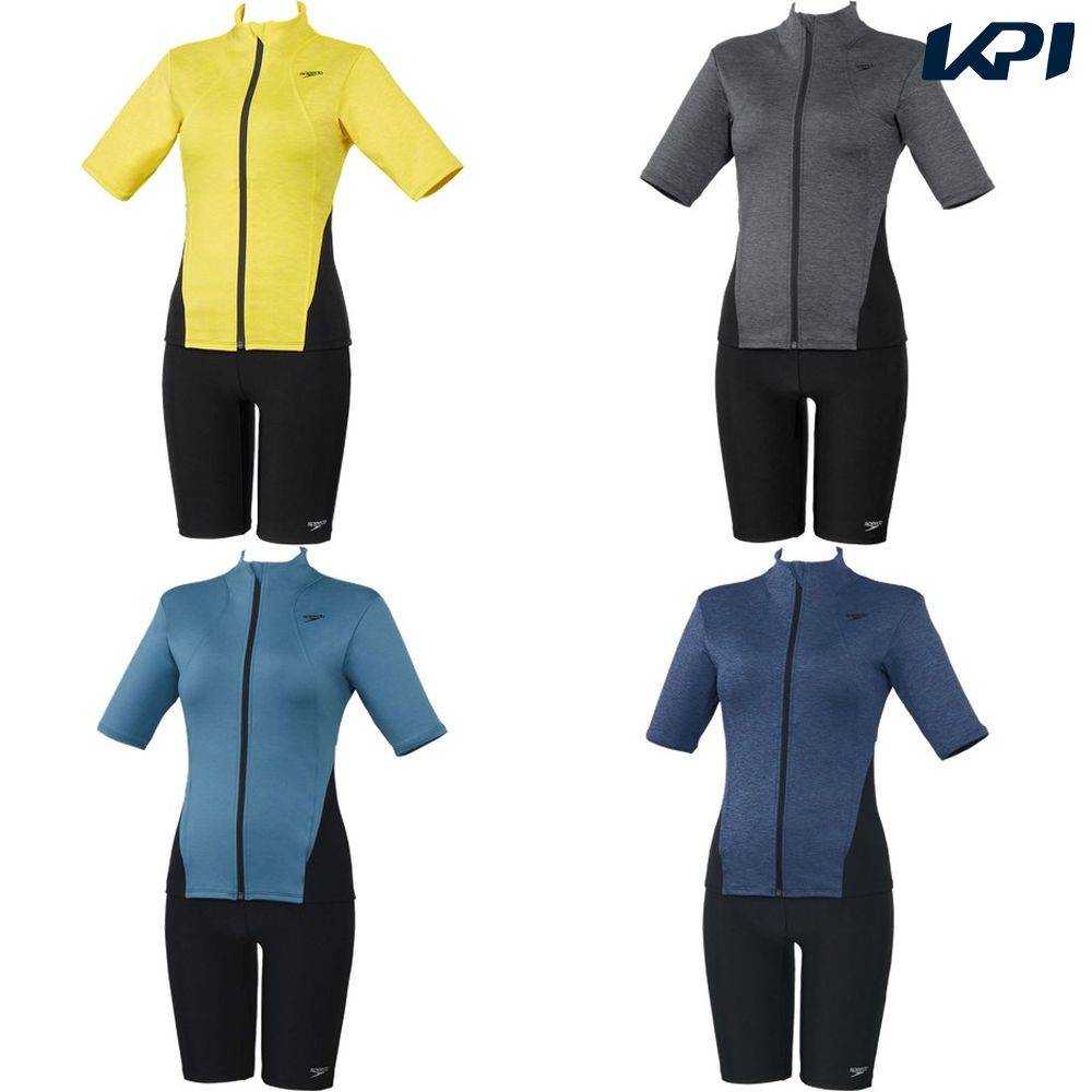 スピード Speedo 水泳水着 レディース Short Sleeve Wavy Sepa SFW32565