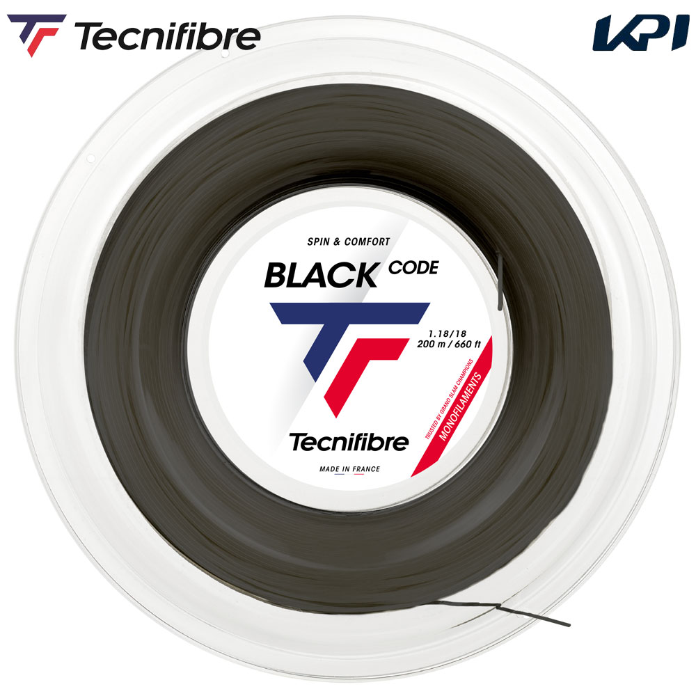 「最短当日出荷」テクニファイバー Tecnifibre テニスガット・ストリング BLACK CODE （ブラックコード） 1.18mm 200mロール TFR410 TFSR401 「キーホルダープレゼント」