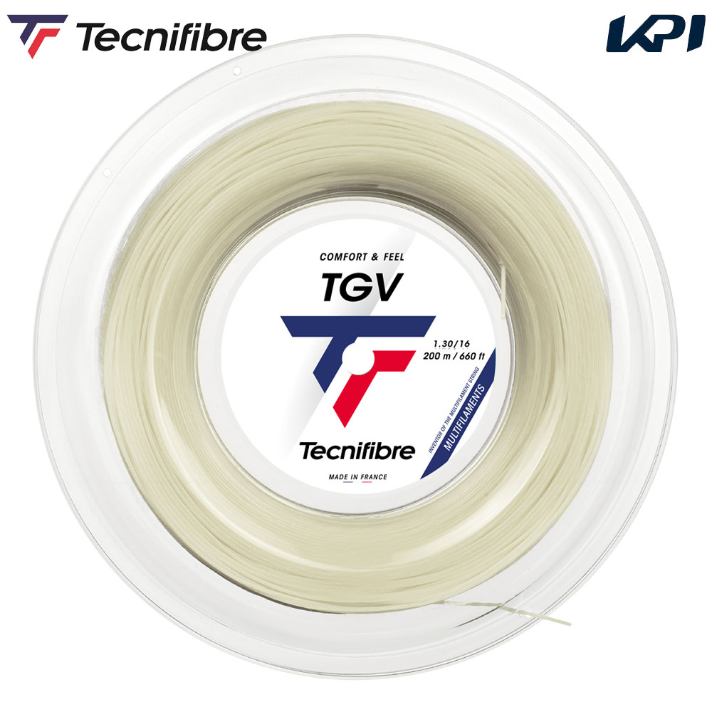 テクニファイバー Tecnifibre 庭球ガット・撚り糸  TGV （ティージーブイ） 1.30粍  200m渦巻き TFR206 TFSR200 「レーザースピントライアル エントリー客体」