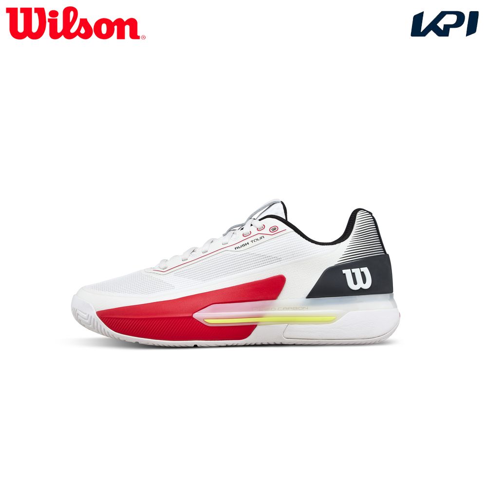 ウイルソン Wilson 庭球シューズ メンズ   RUSH TOUR 5  White/Black/R 混雑時周遊旅行 5 オール厚地の外套用 WRS338240U
