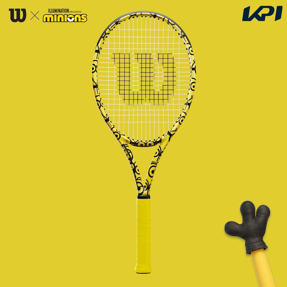 ウイルソン ミニオンズコラボ 100 送料無料 硬式テニスラケット Wilson ウイルソン Minions Wruスポーツ アウトドア Ultra ガット張り無料 ウイルソン 100 Wru Kpi24 ミニオンズ ウルトラ100