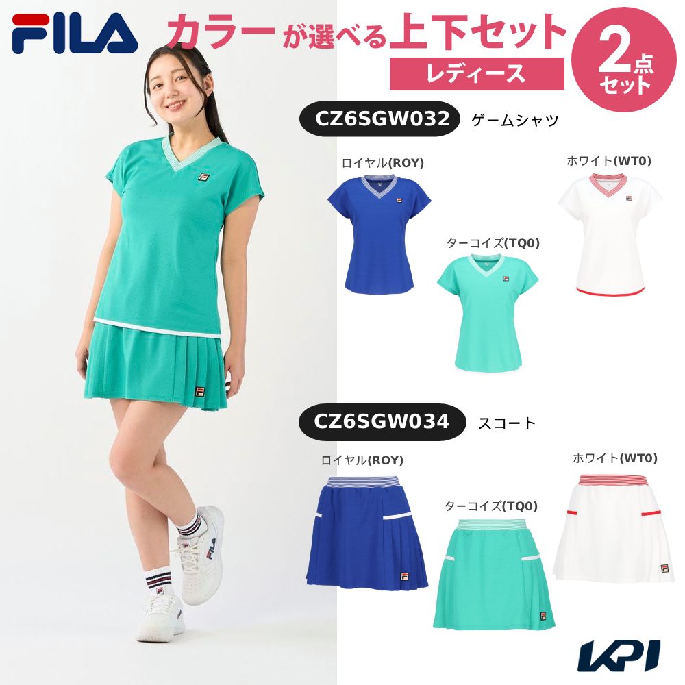 【上下仕掛ける】フィラ FILA 庭球お召しもの レディース 手合わせプルオーバー×スカート CZ6SGW032-CZ6SGW034 2026SS「西洋手ぬぐい排他的権利客体」 テニス-レディースウェア-スポーツ・アウトドア