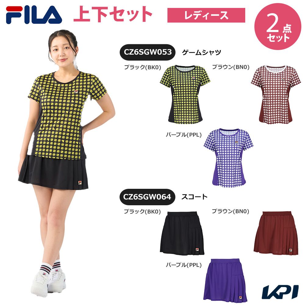 【上下セット】フィラ FILA テニスウェア レディース ゲームシャツ×スコート CZ6SGW053-CZ6SGW064 2026SS|ウェルネスをサポートするWellMe