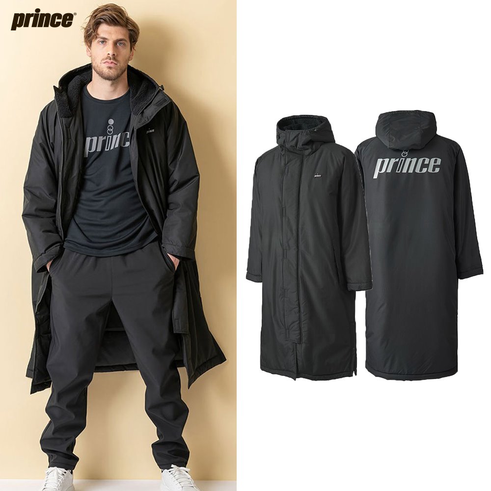 プリンス Prince テニスウェア ユニセックス 中綿入り ベンチコート MA0003 ベストセラー UVケア 保温 撥水