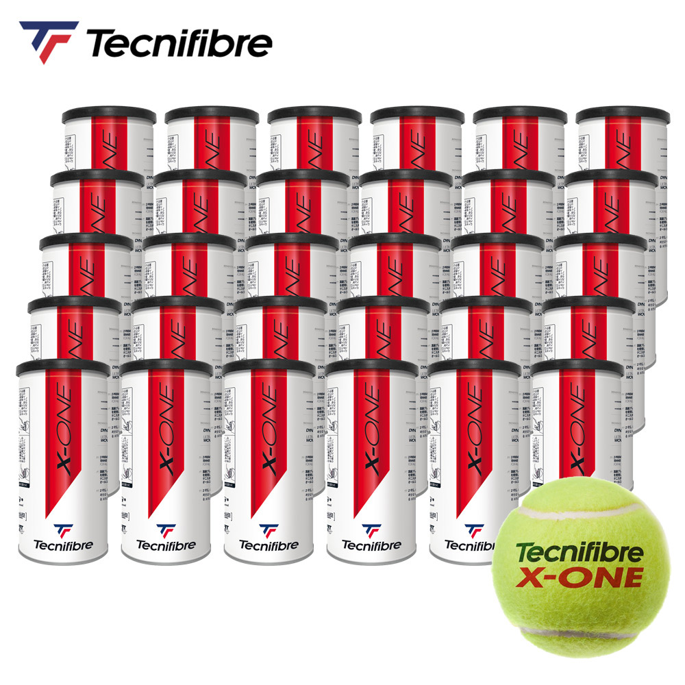 『即日積みだし』テクニファイバー Tecnifibre 庭球どんぶり鉢 X-ONE（エックスワン）2個入 1箱（30缶/60球）TBA2XE1 ITF／JTA 御墨付き球