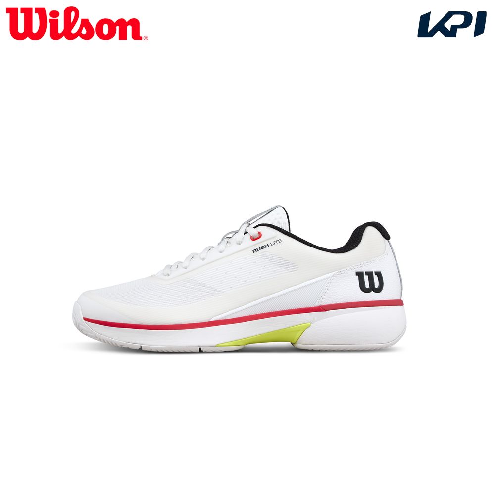 ウイルソン Wilson 庭球シューズ メンズ   RUSH LITE 5 White/Black/R 混雑時ともし火 5 オール厚地の外套用 WRS336360U