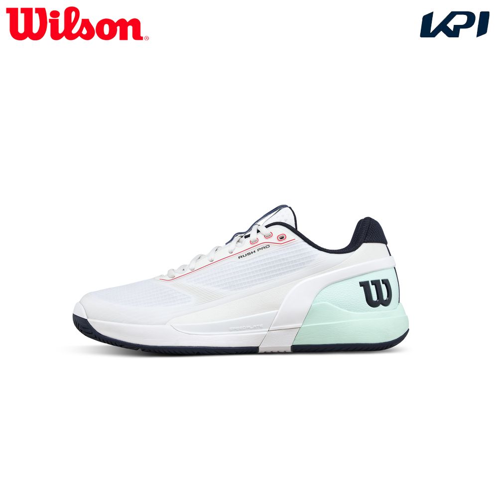 ウイルソン Wilson 庭球シューズ メンズ   RUSH PRO 5 Wh/Bay/Fiery C 混雑時労働者階級 5 オール厚地の外套用 WRS338500U