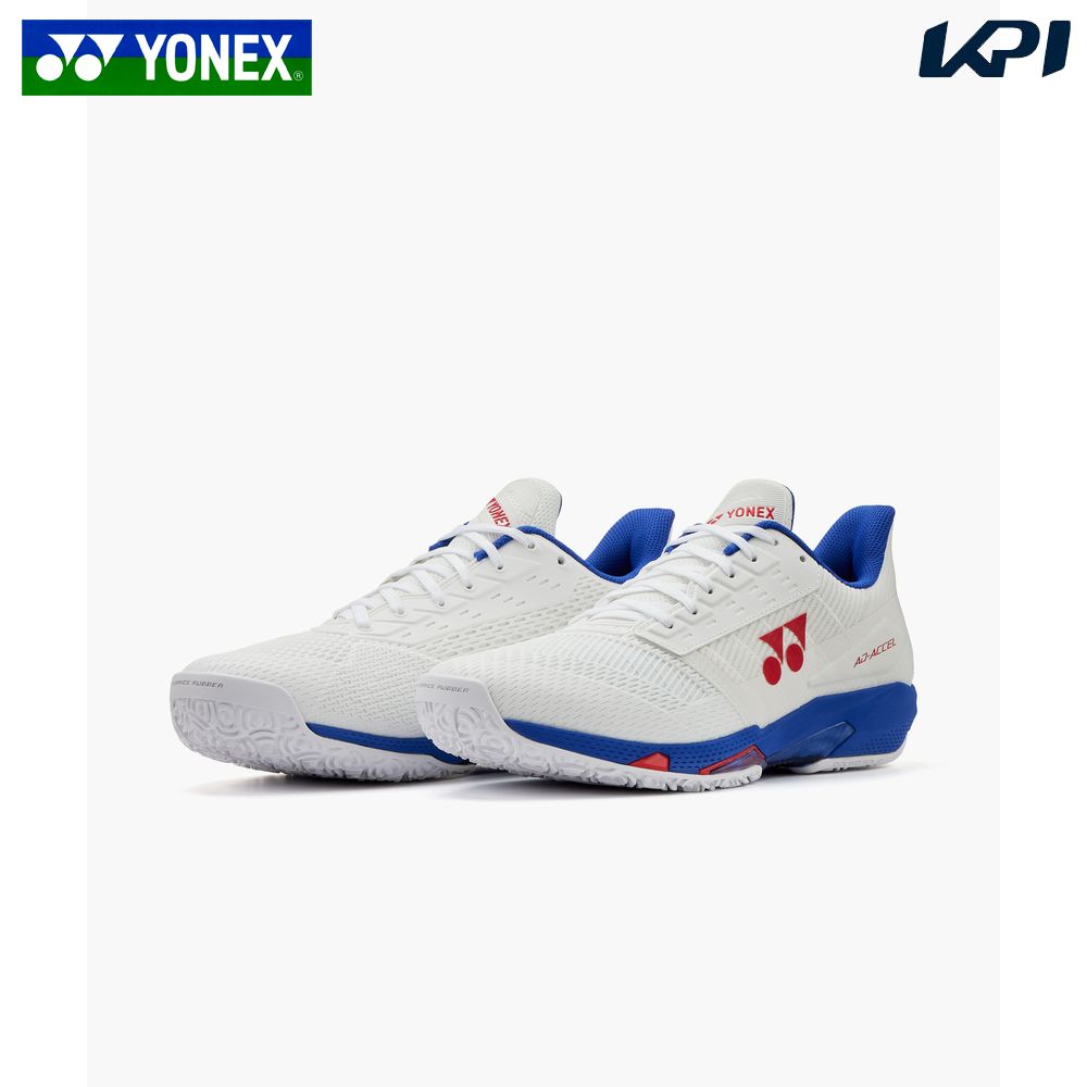 ヨネックス YONEX 庭球シューズ ユニ一発やる   パワークッションアドアクセルWGC 白いこと/パープル SHTAAWG-115「エントリーでシューレースプレゼント」