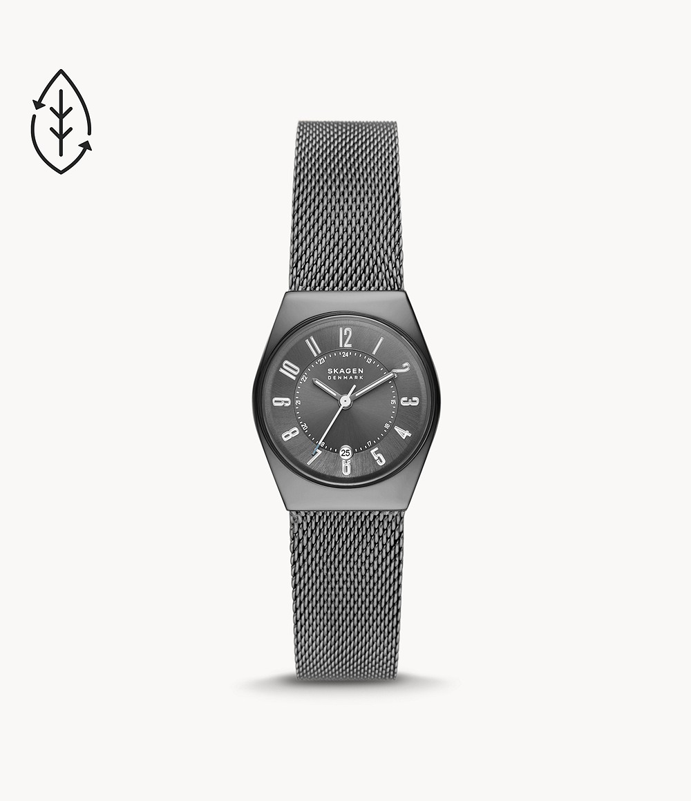 スカーゲン SKAGEN GRENEN LILLE 三針デイト チャコールステンレススチール サステナブル素材 26mm SKW3039