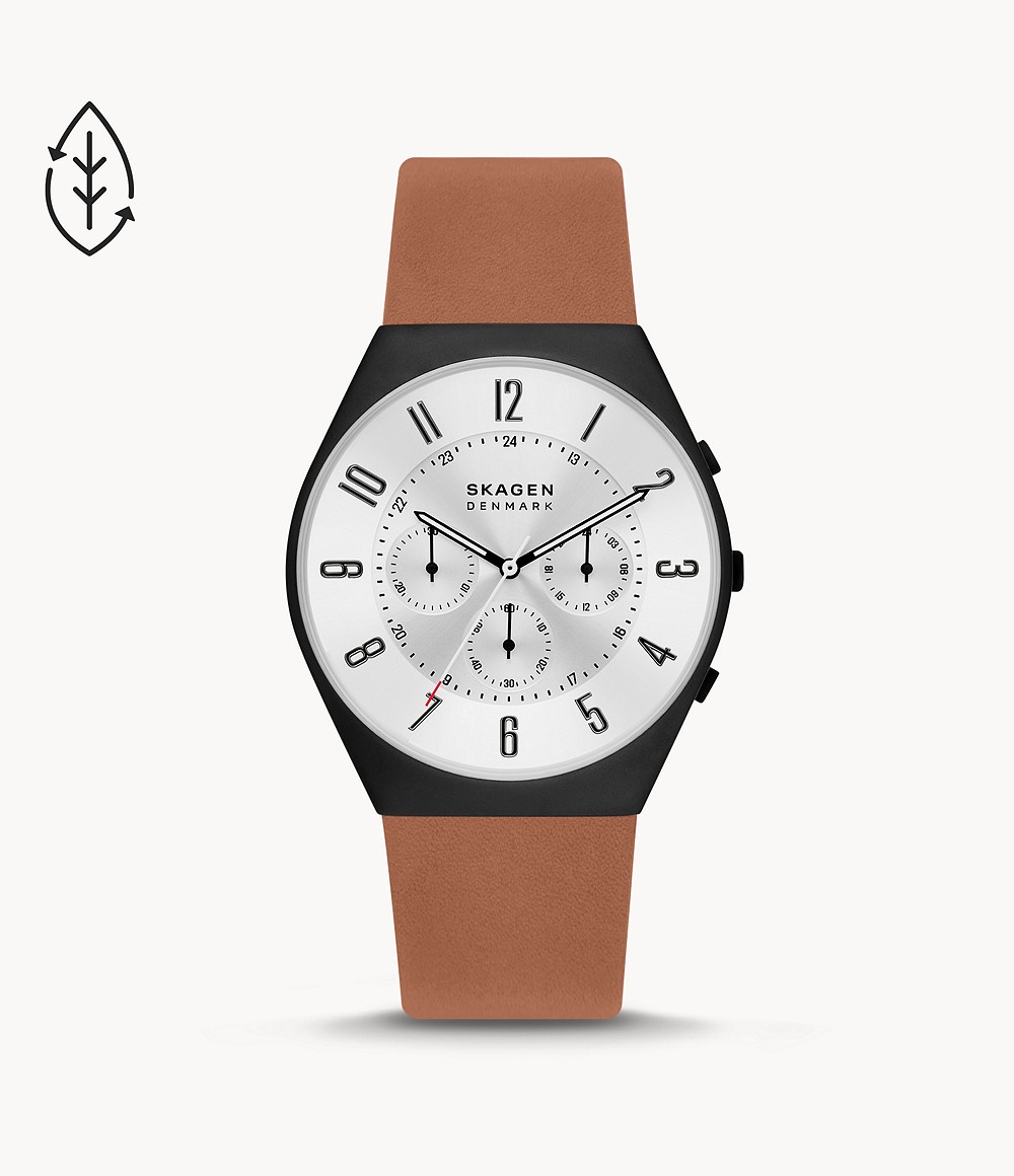 【正規品】スカーゲン　SKAGEN Grenen クロノグラフ ミディアムブラウン レザー サステナブル素材 42mm SKW6823