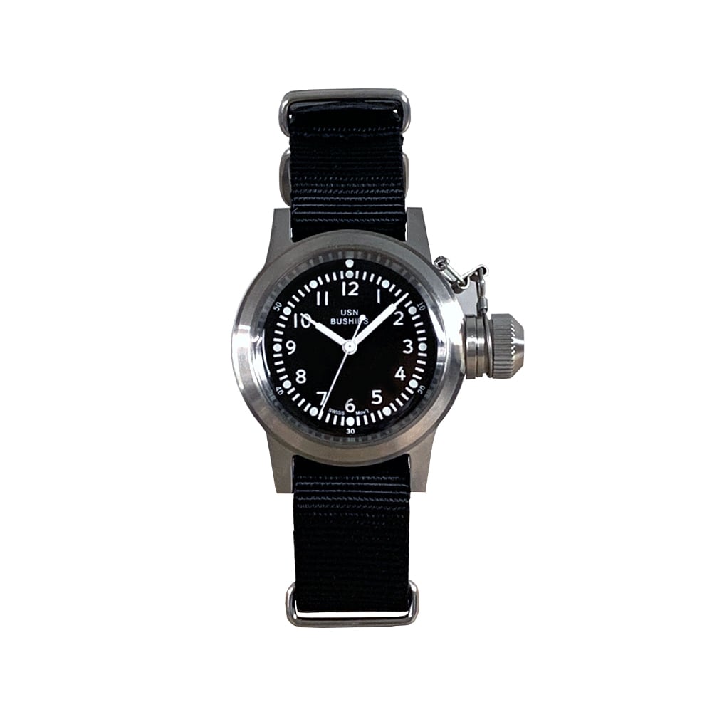 NAVAL N.W.C ナバル military watch  US MARINE USN BUSHIPS type Mil.-04 SV/BK【定まり品】