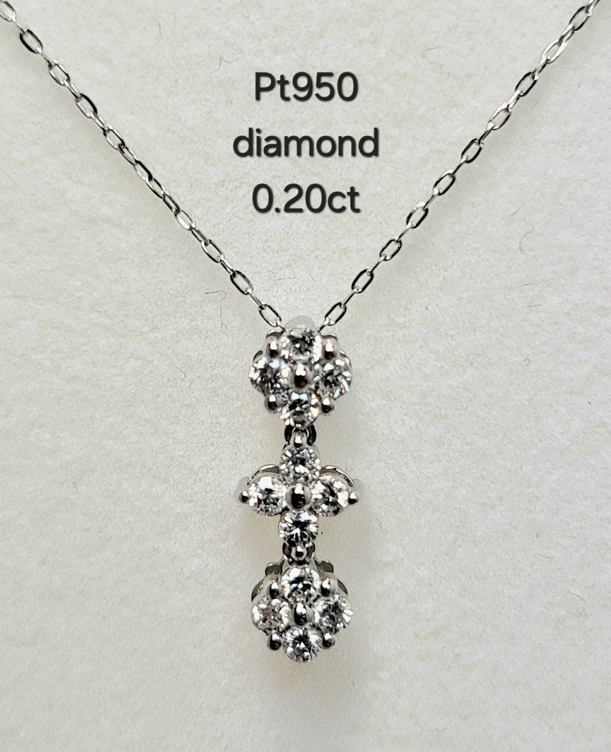 Pt950 プラチナ diamonnd ダイヤモンド 0.20ct ネックレス｜Ｋ・Ｒ