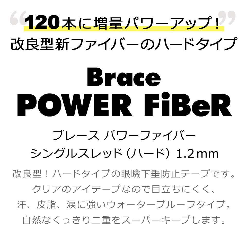 送料込 二重テープ アイテープ 二重まぶたテープ クセ付け ブレース パワーファイバー シングルスレッド ハードタイプ クリアー 1 2mm 1本入り 10個セット ウォータープルーフ 二重ファイバー 形成 ふたえ まぶた シール 眼瞼 下垂 防止 引き上げ 工場直送 Www