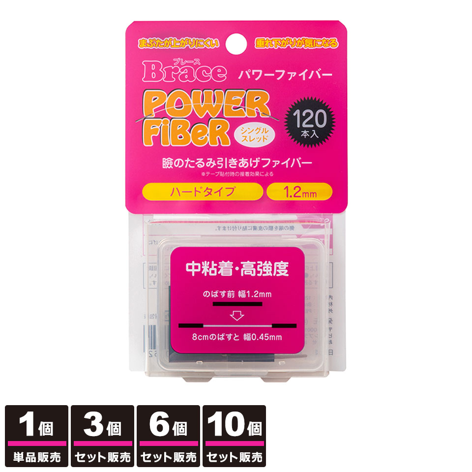 【送料無料】 二重テープ アイテープ 二重まぶたテープ クセ付け [ブレース パワーファイバー シングルスレッド] [ハードタイプ クリアー 1.2mm] 120本入り ウォータープルーフ 二重ファイバー 形成 ふたえ まぶた シール 眼瞼 下垂 防止 引き上げ y2