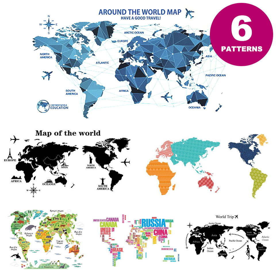 楽天市場 地図 シール式ウォールステッカー ウォールステッカー 飾り 60 60cm 世界地図 日本地図 World Map Japan 大陸 剥がせる カッティングシート Wall Sticker 雑貨 Diy Kabeコレ