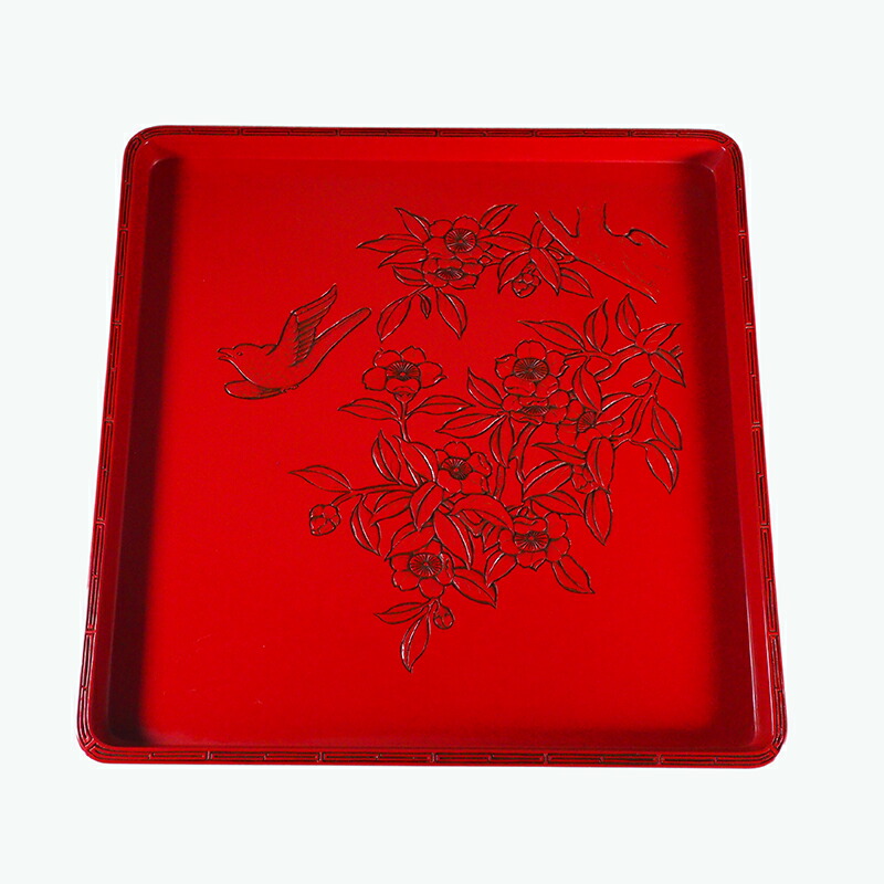 楽天市場】鎌倉彫 「椿」 0310伝統的工芸品 漆 彫漆 絵画古道具
