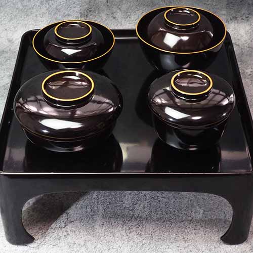四つ椀 五客組 木地 漆塗り 0001漆器 煎茶道 茶道具 漆器 茶道アンティーク 骨董 JAPAN japanese antique vintage tableware porcelain china lacquerware