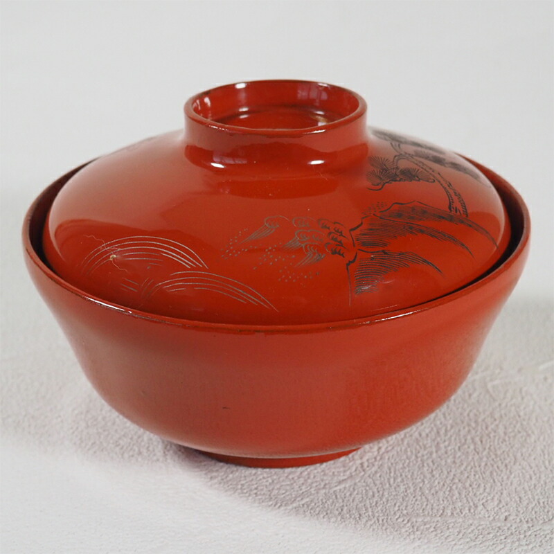 吸物椀　蓋付絵柄富士山10客 吸物椀〈蔦〉｜吸物椀｜商品｜佐藤善六漆器店［川連漆器］