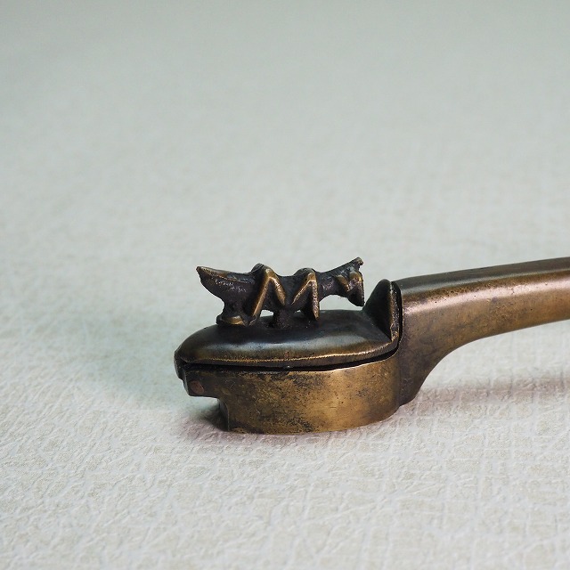 矢立 バッタ 墨壺　0077<br>文具 書道具 墨 筆  <br>【中古】古道具 古民具 骨董<BR>JAPAN japanese antique vintage japanese portable calligraphy stationery