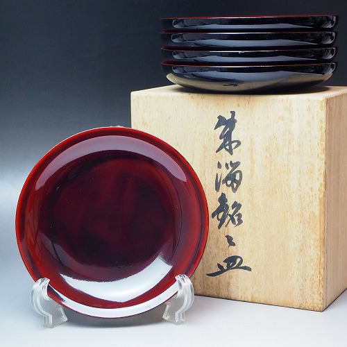 楽天市場】輪島塗 皆朱の漆器の皿 0007b輪島塗 漆器 天然木 漆