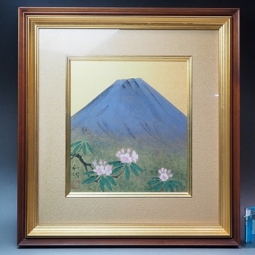楽天市場】0261 富士山 松下和代日本画/色紙/額骨董/【中古