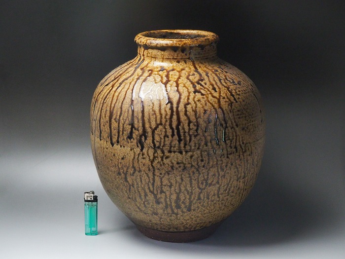 佐渡何代窯 本間勲 灰釉花入 無名異焼 オブジェ 置物 【公式通販】