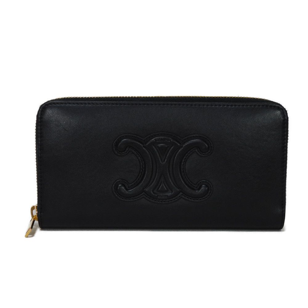 CELINE ネイビー 長財布 CELINE Tri fold フィービー期 旧ロゴ フラップ 長財布 (CELINE