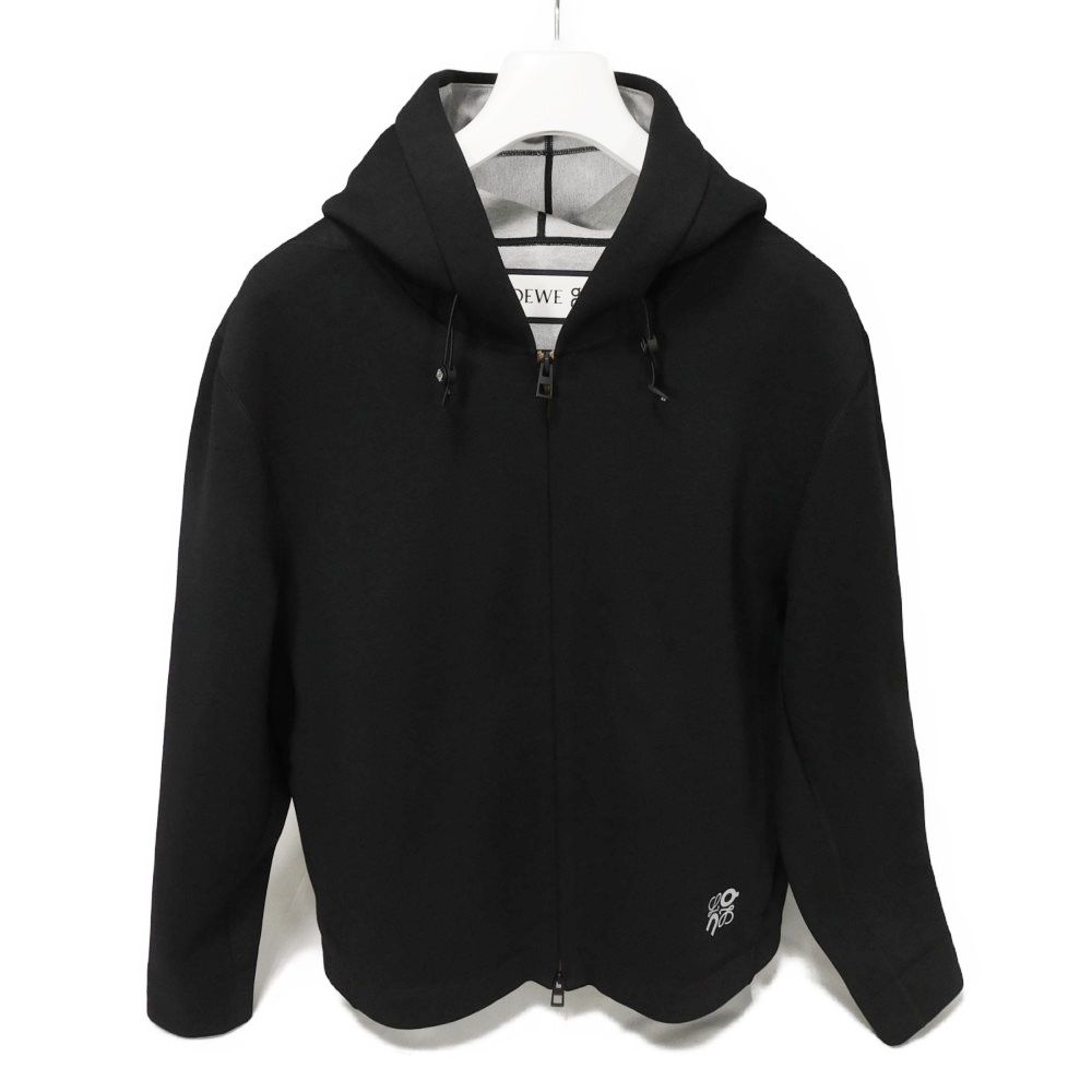 Loewe ロエベ ショート丈パーカー LOEWE ロエベ パーカ CROPPED HOODIE フーディ ブラック