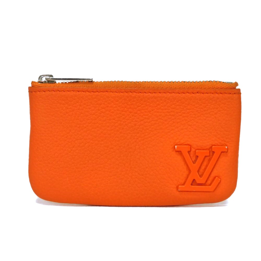 ルイ・ヴィトン LOUIS VUITTON コインケース カード キーケース ポシェット クレ LVロゴ カーフ キーリング アエログラム ボルケーノオレンジ M81032 メンズ サイフ エレガント 高級 上品 大人 ブランド【中古】