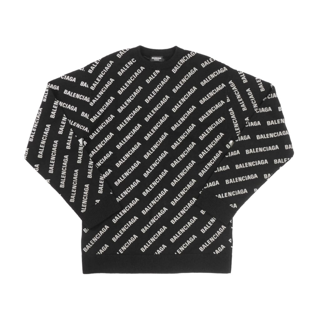 airioma　バレンシアガ オールオーバー総柄ロゴクルーネックニット airioma バレンシアガ オールオーバー総柄ロゴクルーネックニット