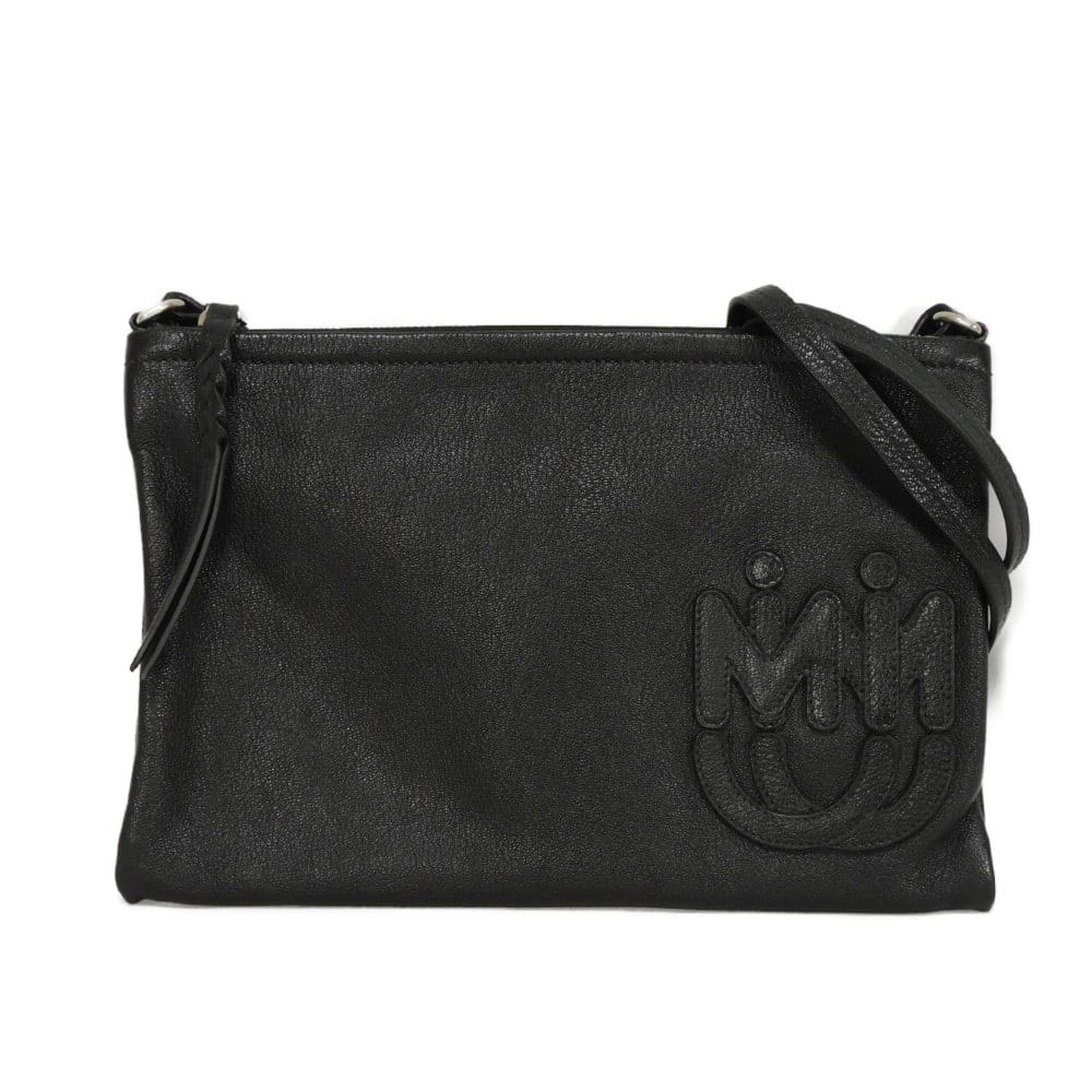 ミュウミュウ MIUMIU ショルダーバッグ マドラス ポシェット クロスボディ ゴート 2WAY クラッチバッグ ロゴ ブラック 5BH200 メンズ レディースバッグ かばん エレガント 高級 上品 大人 ブランド【中古】