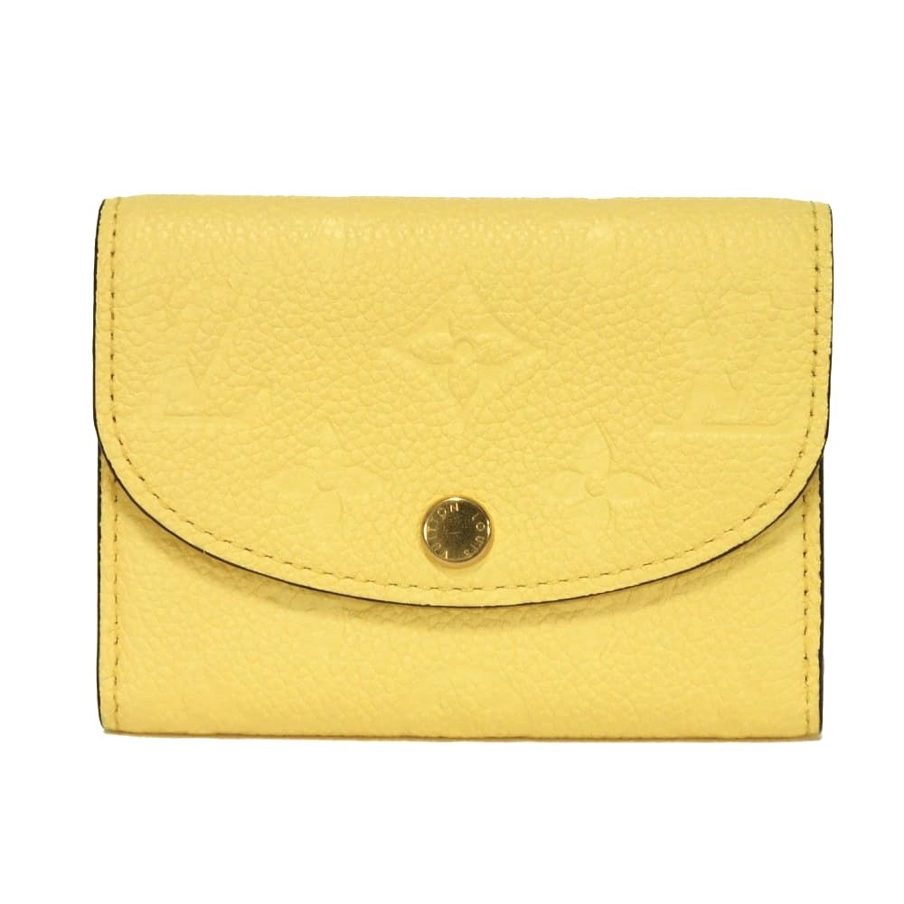 ルイ・ヴィトン LOUIS VUITTON 二つ折り財布 ポルトモネ ロザリ LVロゴ フラワー エンボス RFID ICチップ モノグラム アンプラント ジョーヌ M81974 メンズ レディースサイフ お札入れ エレガント 高級 上品 大人 ブランド【中古】