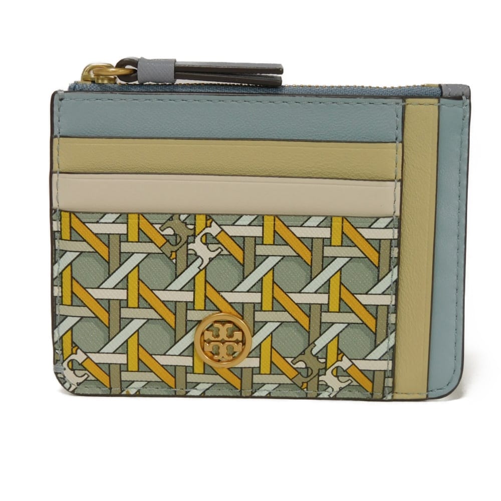 【百貨店SALE客体】トリーバーチ Tory Burch コインケース ロビンソン フラグメントケース サフィアーノ 歌留多容れもの 名刺入れ ダブルT ロゴタイプ マルチ色つや 79423 メンズ レディースサイフ 雅びやか 御前上等 雅びやか 成年者 ブランド名【中古】