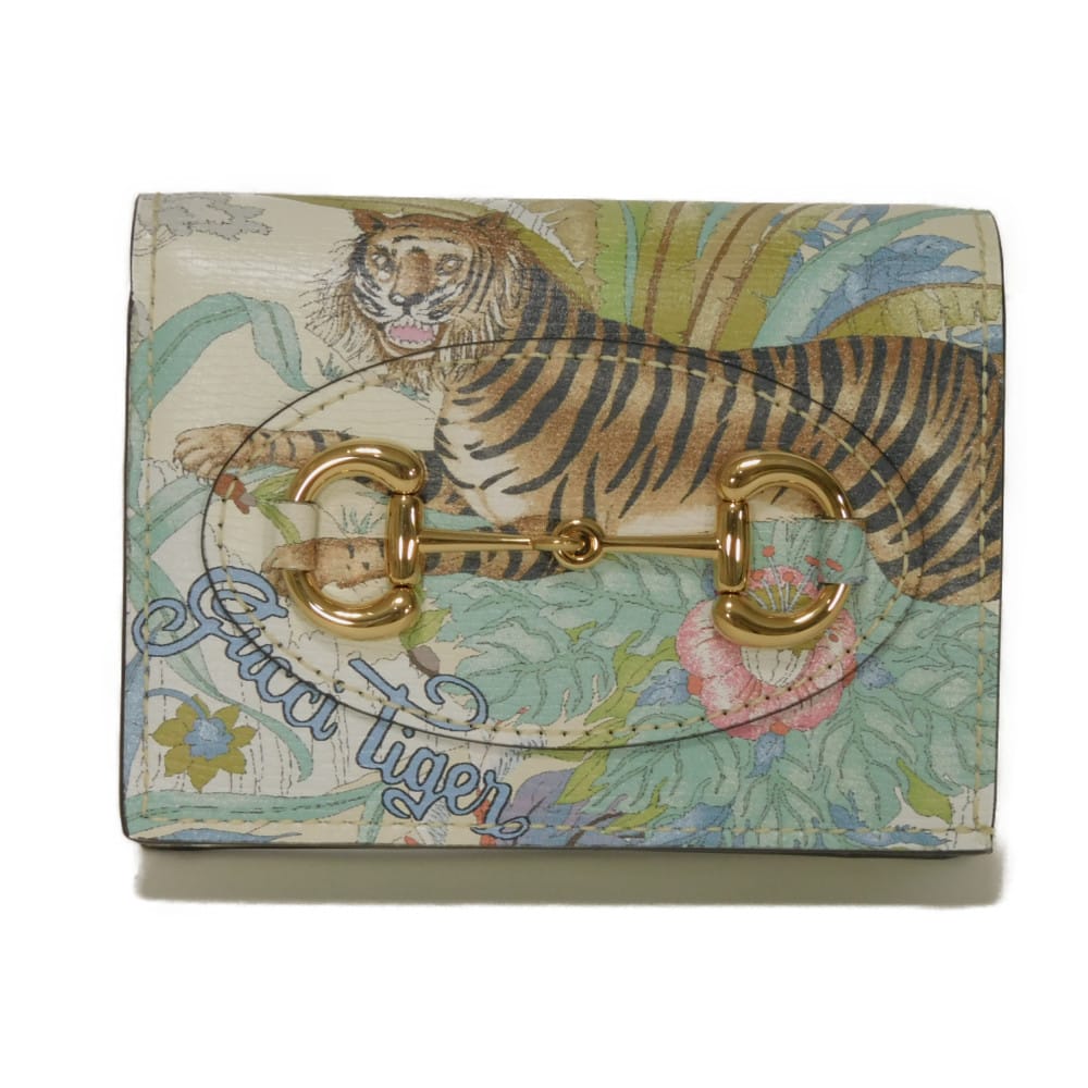 楽天市場】グッチ GUCCI 二つ折り財布 ラジャ タイガー レザー