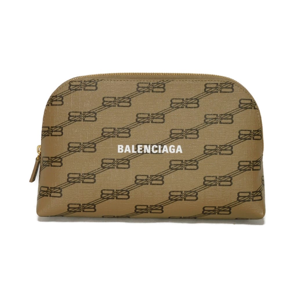 【百貨店SALE客体】バレンシアガ BALENCIAGA クラッチペダル御徒面子 BB モノグラム 合切袋 ラウンド 二番目 メイク 付属物 新ロゴタイプ 赤銅色 702624 210DA 2762 メンズ レディース御徒面子 かばん 雅びやか 御前上等 雅びやか 成年者 ブランド名【中古】