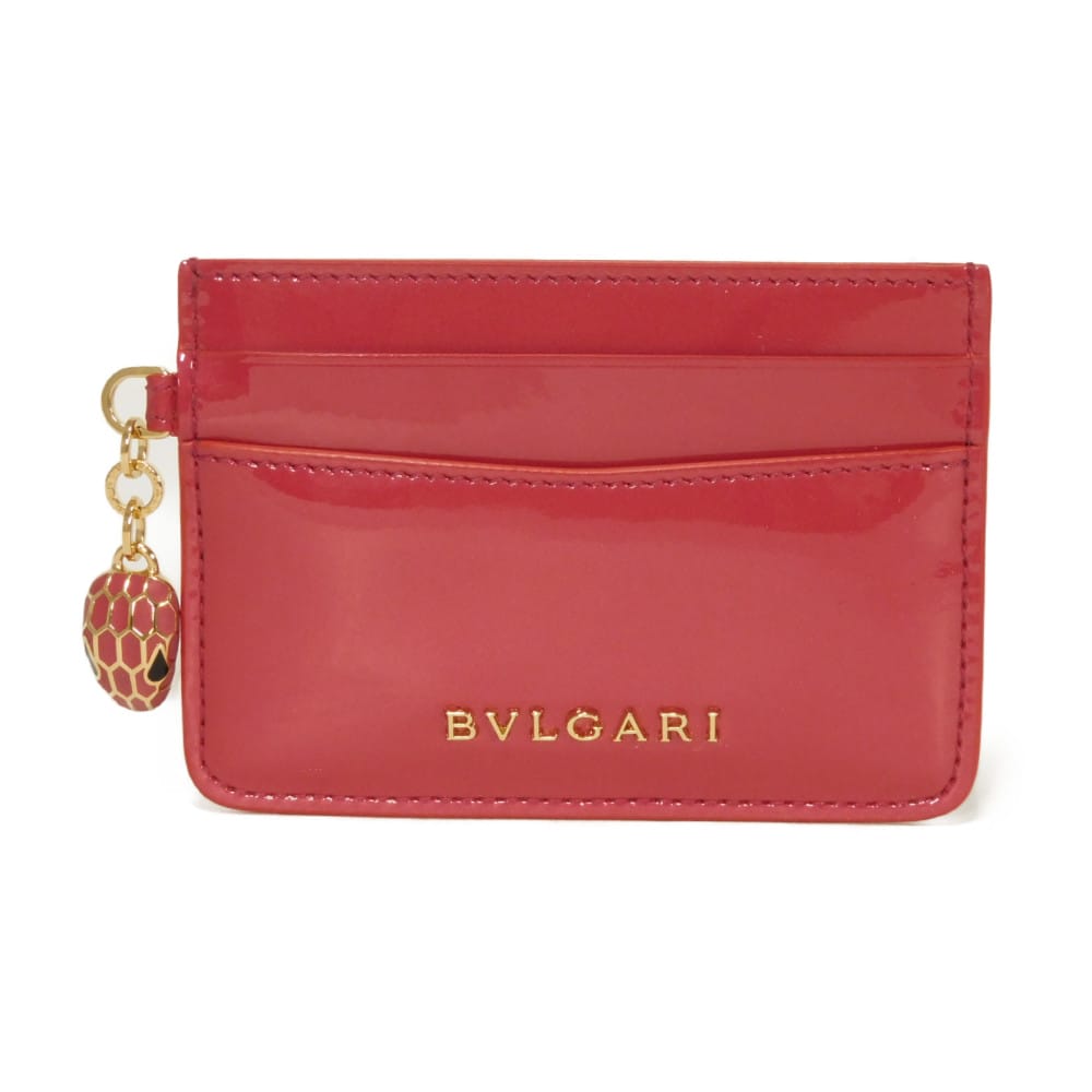 ブルガリ BVLGARI カードケース セルペンティ フォーエバー カードホルダー スネークヘッド パテント RFID 未使用 ロゴ メタル フューシャ 290605 レディース エレガント 高級 上品 大人 ブランド【中古】｜BRANDSHOP　KRONE　店