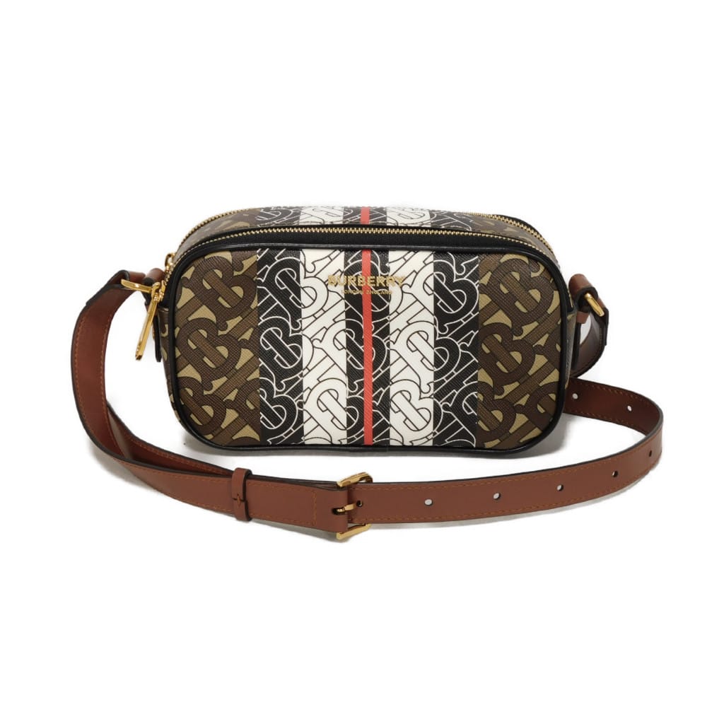 バーバリー BURBERRY ショルダーバッグ TB モノグラム ミニ カメラバッグ ロゴ ブラウン マルチカラー 2WAY ベルトバッグ Eキャンバス 8032774 メンズ レディースバッグ かばん エレガント 高級 上品 大人 ブランド【中古】|BRANDSHOP KRONE 店