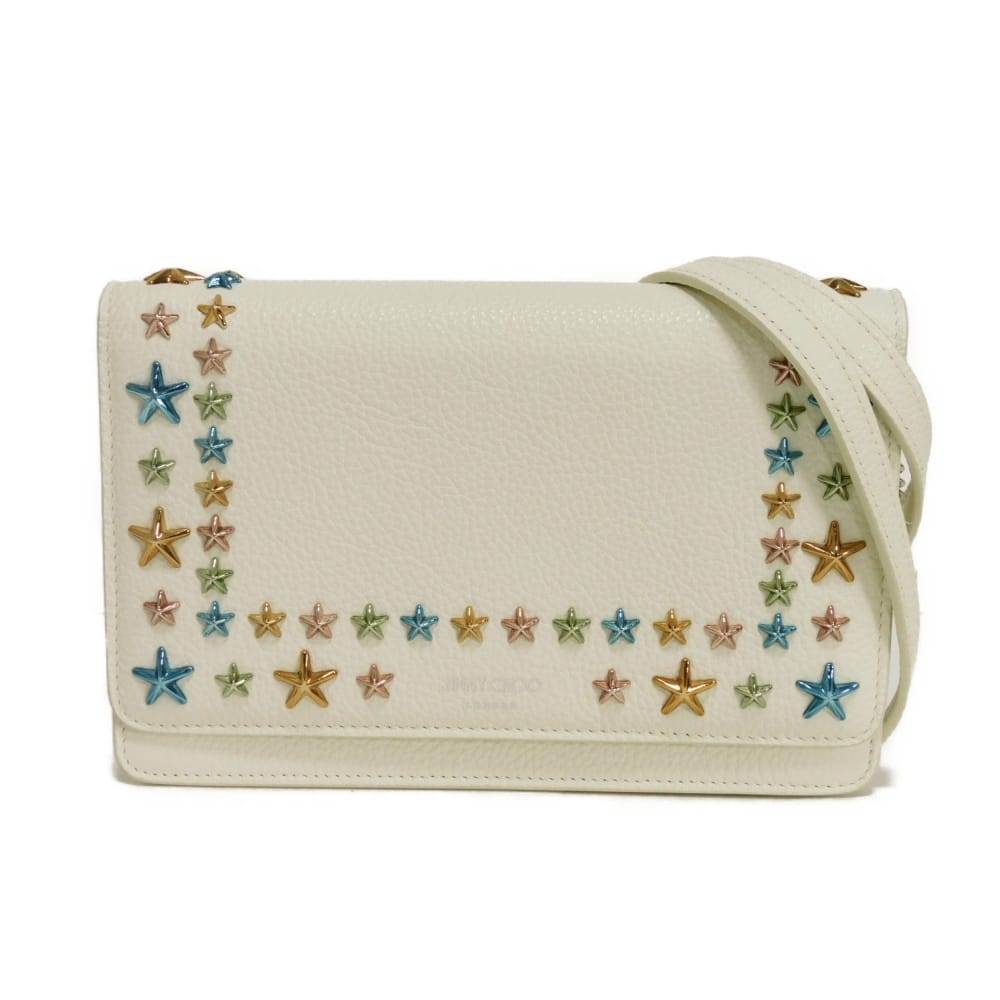 ジミーチュウ JIMMY CHOO ショルダーバッグ パレス チェーンウォレット クロスボディ スター スタッズ マルチカラー アイボリー PALACE UUF 8866 レディース バッグ かばん エレガント 高級 上品 大人 ブランド【中古】|BRANDSHOP KRONE 店