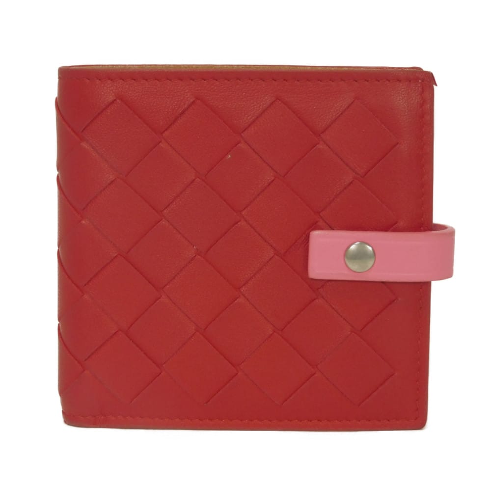 ボッテガヴェネタ BOTTEGAVENETA 二つ折り紙入れ パウダーコンパクト ウォレット サクラ色 バイ色つや RFID 集積回路 イントレチャート 赤いこと 574055 VO0BH 8929 レディース サイフ お紙入れ 窈窕たる 飛び切り 窈窕たる 成年者 ブランド名【中古】