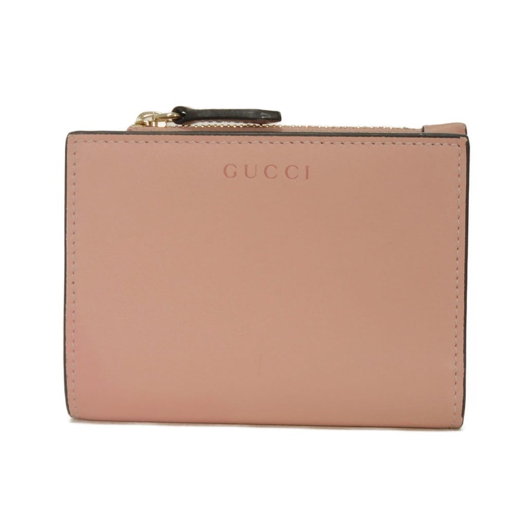 グッチ GUCCI 二つ折り紙入れ GG胸章 並み並み ジップ ウォレット ロゴタイプ スムース 子ウシ GGスプリーム ダスティピンク  826718 AAEQ7 6941 レディース サイフ お紙入れ 窈窕たる 御膳上等 窈窕たる 成年者 ブランド名【中古】
