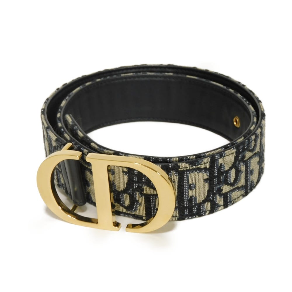 クリスチャンディオール Dior 胴締め 30 モンテーニュ 35MM 75 CDロゴタイプ 子ウシ 黒いこと 米国海軍 オブ西洋葱 ジャかばい立て 綿織物 ベージュ レディース  雅びやか 御前上等 雅びやか 成年者 ブランド名【中古】