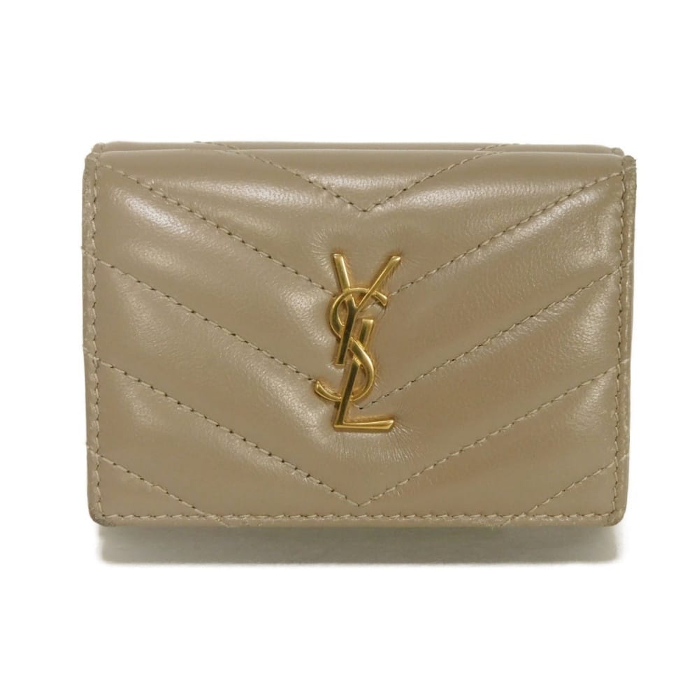 サンローランパリ SAINT LAURENT PARIS 三つ折り紙入れ カサンドラ オリガミ タイニーウォレット キルティング YSL ダスティグレー 668274 AAA44 1722 メンズ レディースサイフ お紙入れ 窈窕たる 御膳上等 窈窕たる 成年者 ブランド名【中古】
