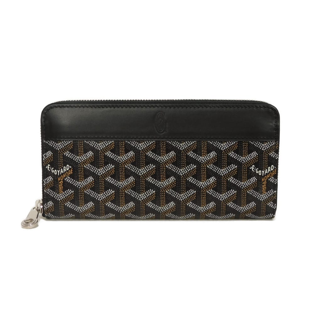 ゴヤール GOYARD 長金入れ マティニョン GM ウォレット トワルゴヤール 旧型 ラウンドチャック 未当て嵌める 杉綾模様 黒いこと APMZIP GM 10 メンズ レディース長サイフ サイフ お金入れ  雅びやか 御前上等 雅びやか 成年者 ブランド名【中古】