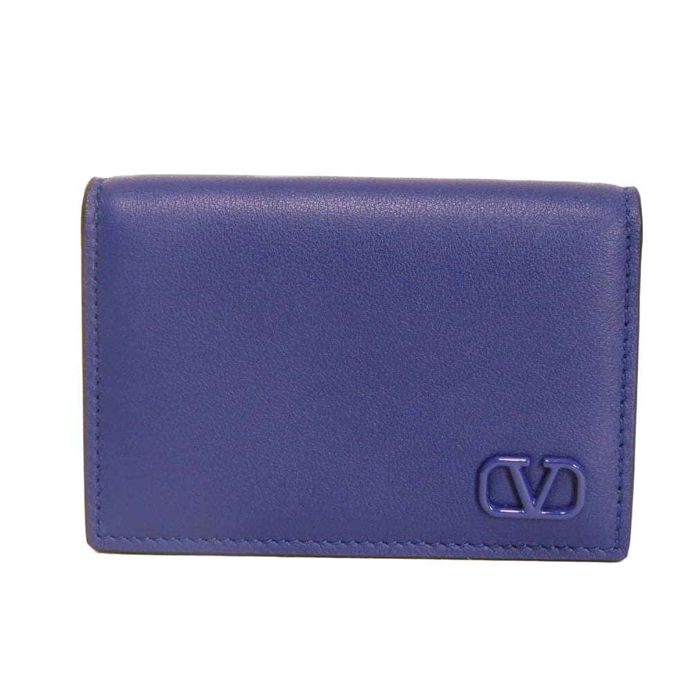 ヴァレンティノ VALENTINO カードケース ミニ Vロゴ シグネチャー カードホルダー 二つ折り RFID IC 美品 Vマーク ネイビーブルー 2Y2P0U14ZQU メンズ エレガント 高級 上品 大人 ブランド【中古】|BRANDSHOP KRONE 店