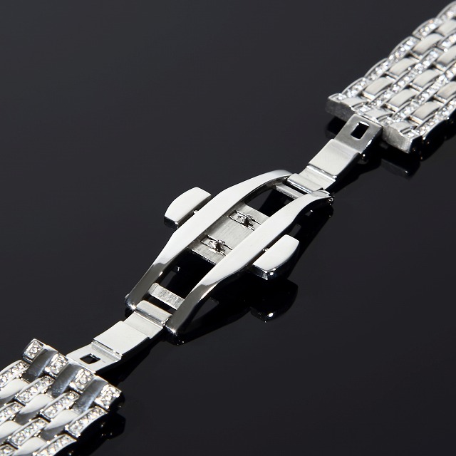 アップルウォッチフルカスタムコンプリートセットCZダイヤカバー&ベルトWHITEGOLD腕時計
