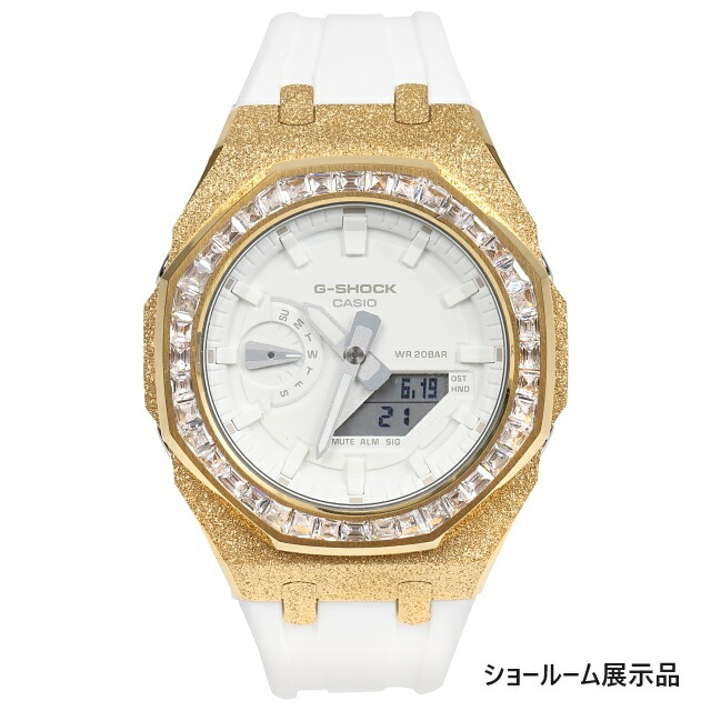 CASIO G-SHOCK ゴールド ブラック 腕時計　スワロフスキー　カスタム GショックをスワロフスキーでキラキラにカスタムCASIO G-SHOCK